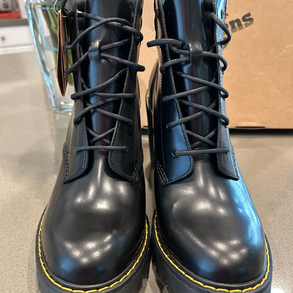 Dr. Martens Women's Black Leather Boots - Picture 2 of 7